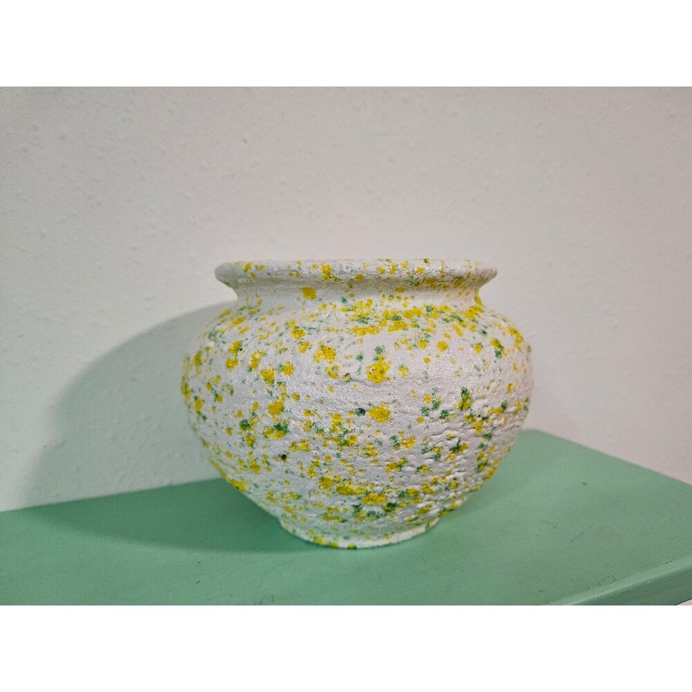 Speckled Green & Yellow 5.5" Ceramic Planter